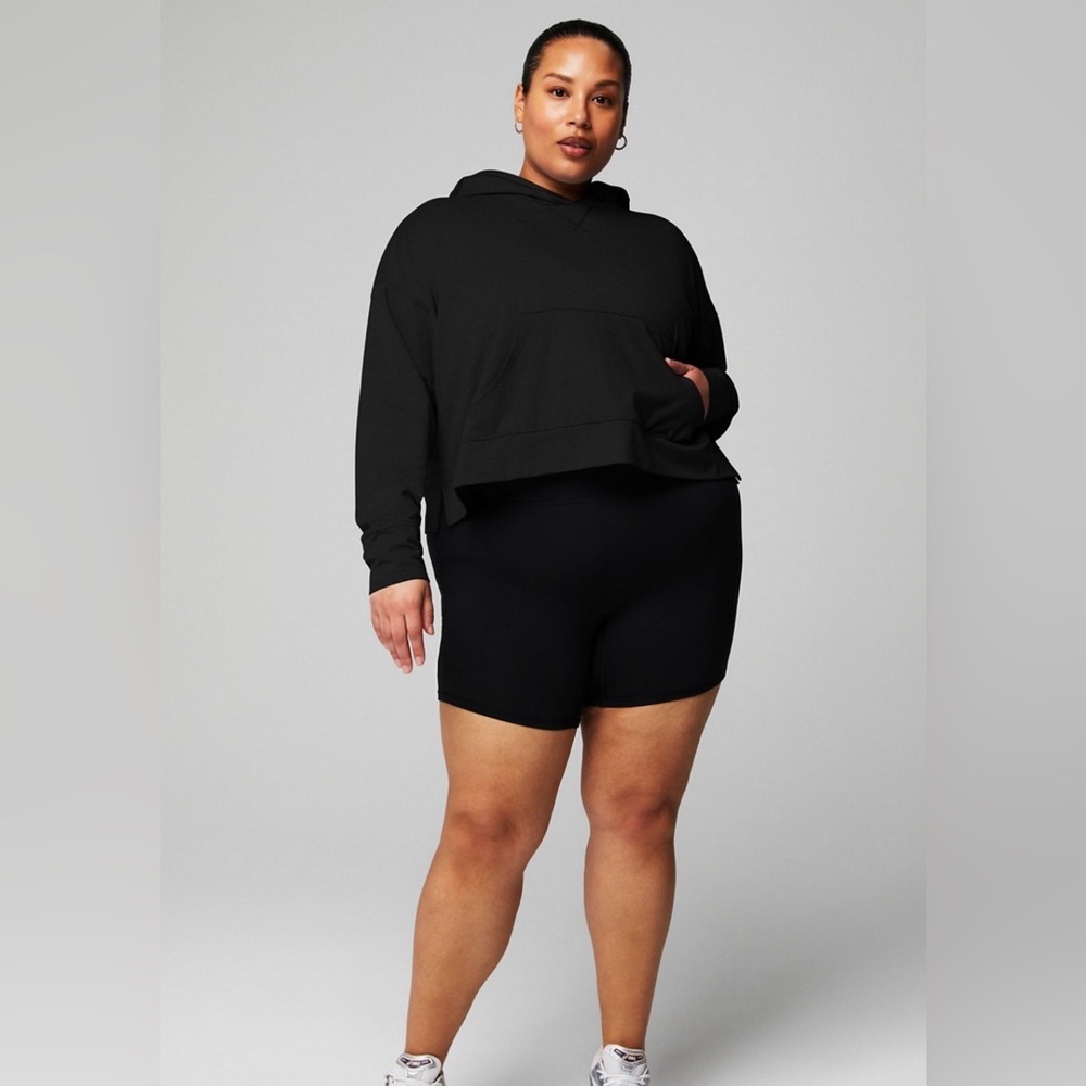 Fabletics Black Cropped Hoodie